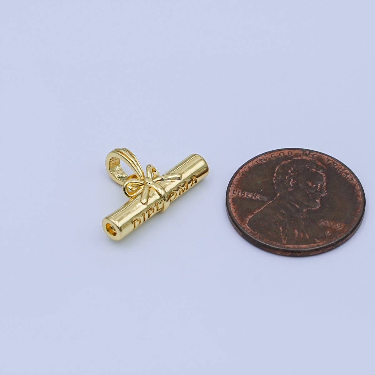 24K Gold Filled Graduate Diploma Engraved Charm | AA1485