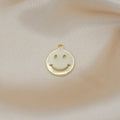 Tiny Golden Smiley Face Charm, Gold Plated Happy Joy Smiling Expression Face Charm Pendant | GP-299