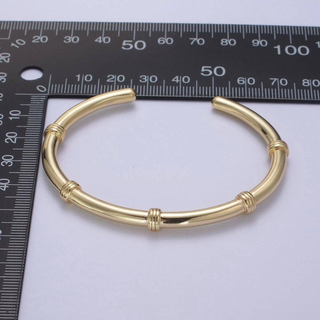 Aim Eternal - 24K Gold Filled Knot Bangle Bracelet, Minimalist Small Knots Stacking Cuff Bracelet | WA-661 Clearance Pricing