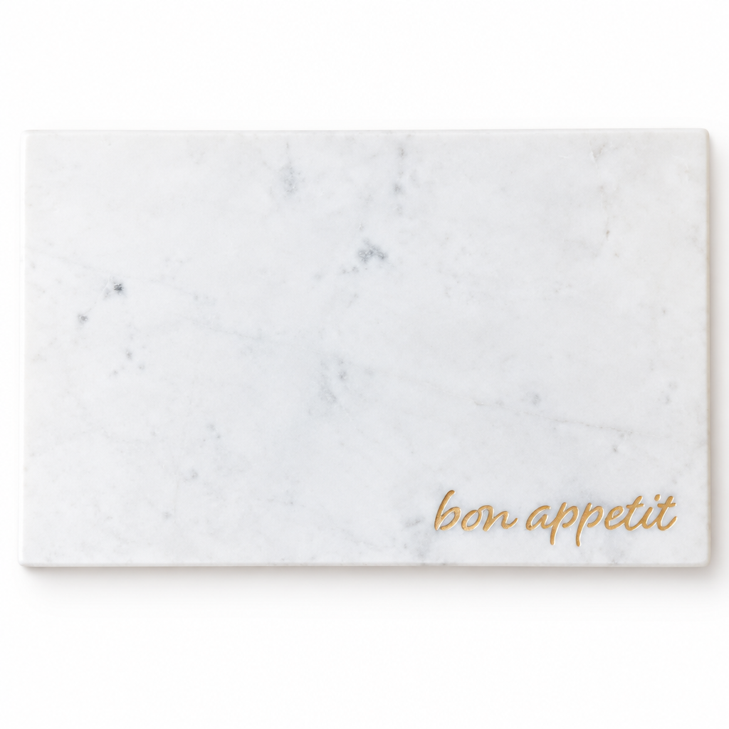 Bon Appetit Marble Serving Board | Cheese & Charcuterie Board - The Royal Standard