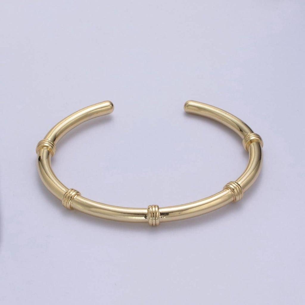 Aim Eternal - 24K Gold Filled Knot Bangle Bracelet, Minimalist Small Knots Stacking Cuff Bracelet | WA-661 Clearance Pricing