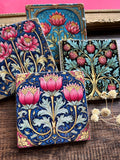 The Painted Lily - William Morris Stone Coasters | Set of 4 Marble Tile Coasters