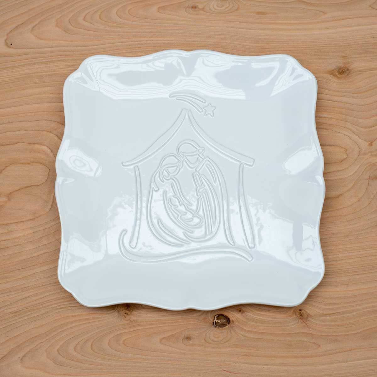 Nativity Embossed Square Platter | Christmas Serving Platter from The Royal Standard