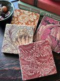 Autumn Bounty Stone Coasters | Set of 4 Fall Marble Tile Coasters