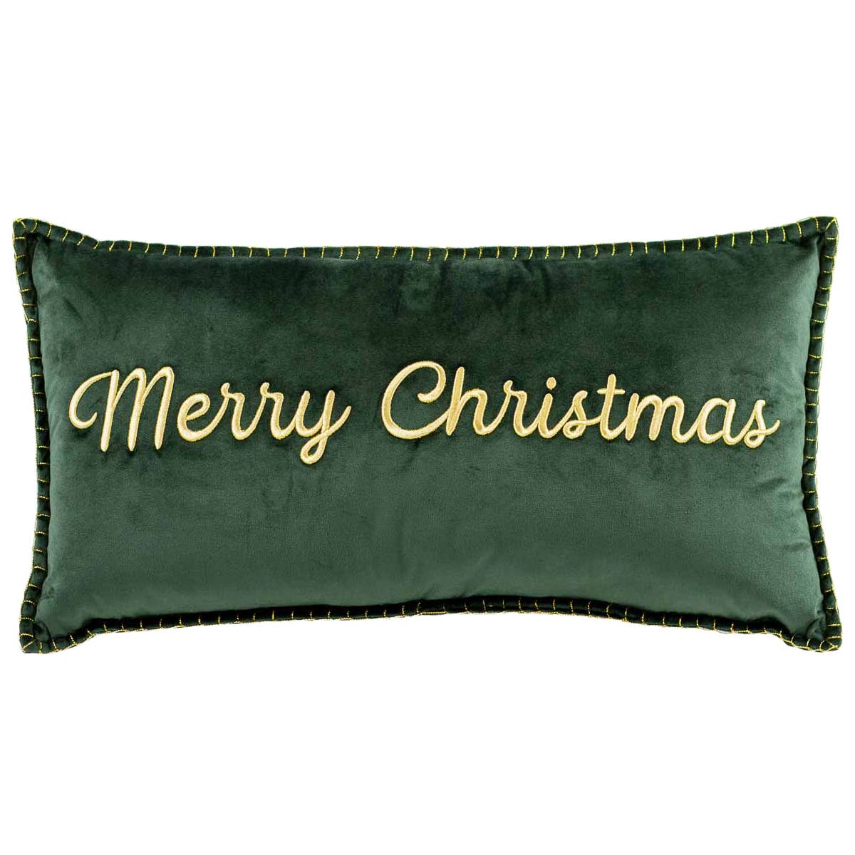 Merry Christmas Embroidered Pillow | Holiday Throw Pillow